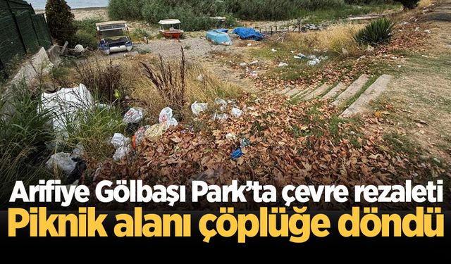 Arifiye Gölbaşı Park’ta çevre rezaleti: Piknik alanı çöplüğe döndü
