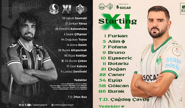 Sakaryaspor-Iğdır FK maçının onbirleri belli oldu