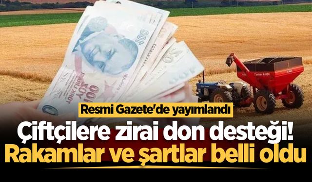 Çiftçilere zirai don desteği! Rakamlar ve şartlar belli oldu