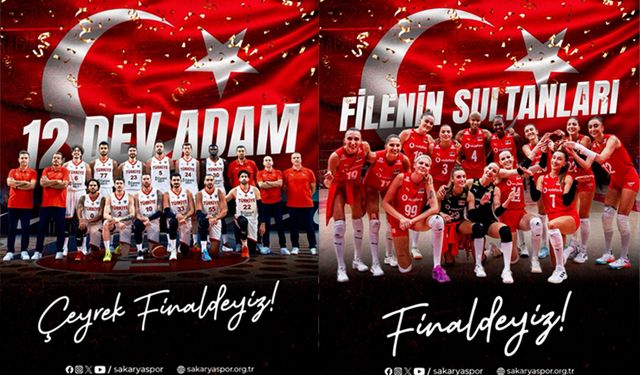Sakaryaspor'dan "Filenin Sultanları" ve "12 Dev Adam"a tebrik