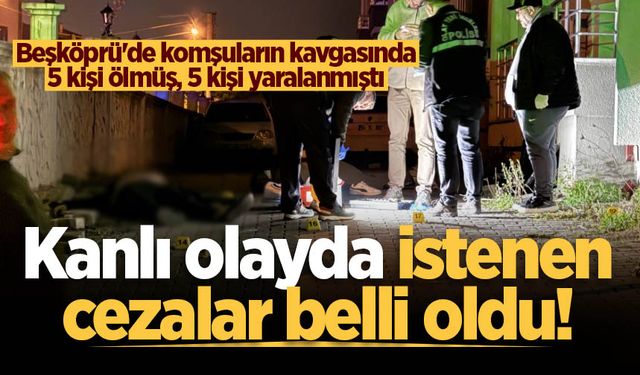Beşköprü'de 5 kişinin can verdiği kanlı olayda istenen cezalar belli oldu!