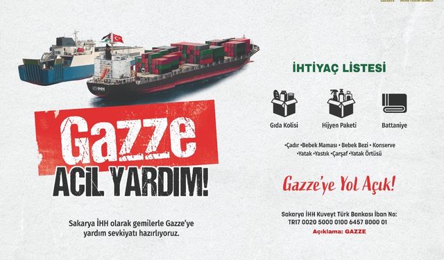 Sakarya İHH’dan Gazze için acil yardım seferberliği