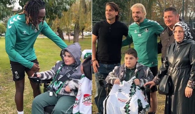 DMD hastası Harun Sakaryasporlu futbolcularla buluştu