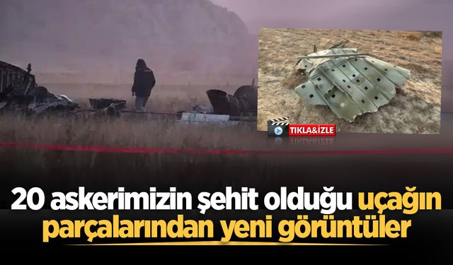 Gürcistan'da düşen TSK'ya ait kargo uçağının parçalarından yeni görüntüler