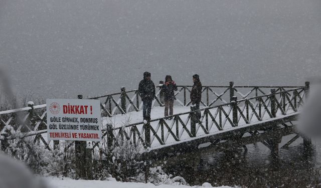 Abant Gölü Milli Parkı'nda kış güzelliği