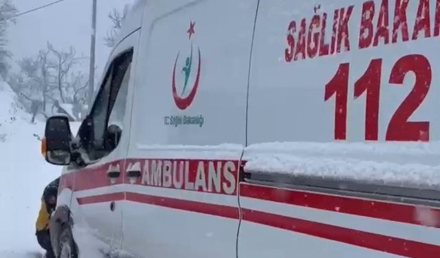 Sağlık ekiplerinin kar mesaisi: Zincir takıp hastaya ulaştılar
