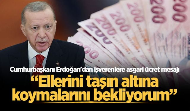 Cumhurbaşkanı Erdoğan'dan işverenlere asgari ücret mesajı: Ellerini taşın altına koymalarını bekliyorum