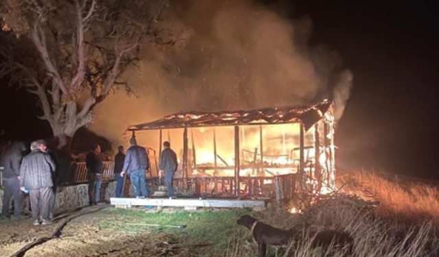 Benzinle mangal yakma girişimi bağ evini küle çevirdi