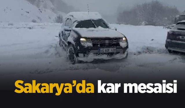 Sakarya'da kar mesaisi: Kimi yolda kaldı, kimi keyfini çıkardı