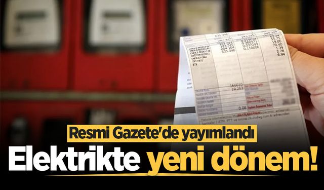 Elektrikte yeni dönem! Resmi Gazete'de yayımlandı