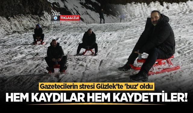 Gazetecilerin kızak keyfi
