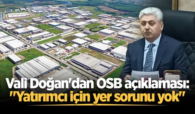 Vali Doğan'dan OSB açıklaması: "Yatırımcı için yer sorunu yok"