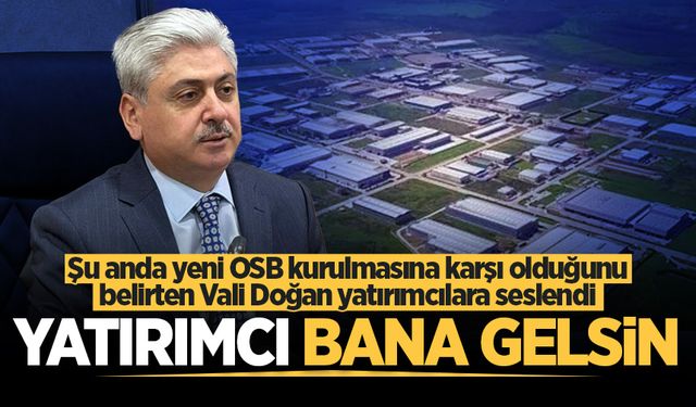 Vali Doğan yatırımcılara seslendi: "Yatırımcı bana gelsin"