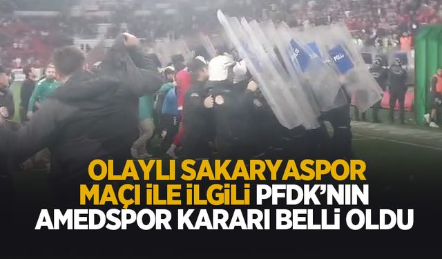 PFDK'dan olaylı Sakaryaspor maçı sonrası Amedspor'a ceza