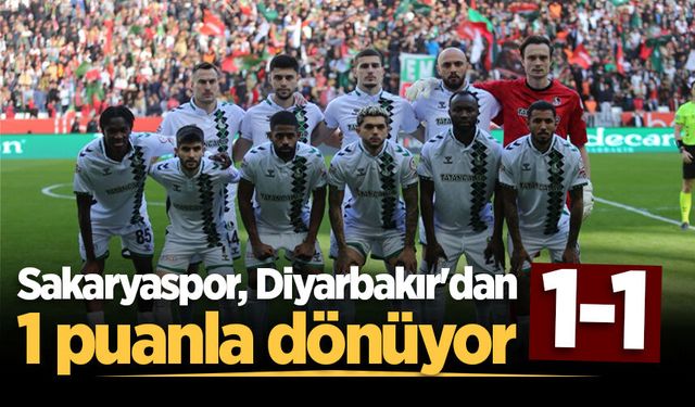 Sakaryaspor, Diyarbakır'dan 1 puanla dönüyor