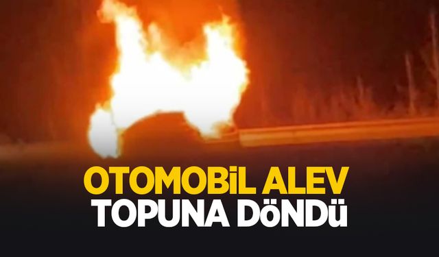 Seyir halindeki otomobil alev topuna döndü