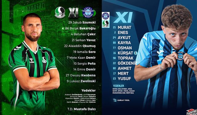 Sakaryaspor-Adana Demirspor maçının onbirleri belli oldu