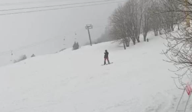 Uludağ’da Mart sonunda kar sürprizi