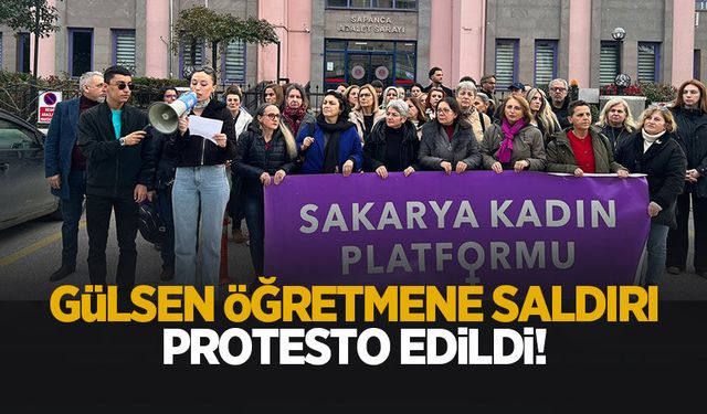 Kadın öğretmene yapılan saldırıyı protesto ettiler