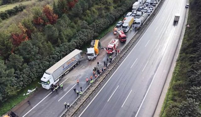 TEM'de otomobil devrilen tır dorsesinin altında kaldı: Karı-koca hayatını kaybetti