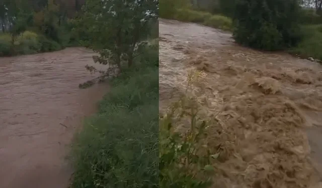 Akyazı'da yağış sonrası Yağcılar Deresi taşma noktasına geldi