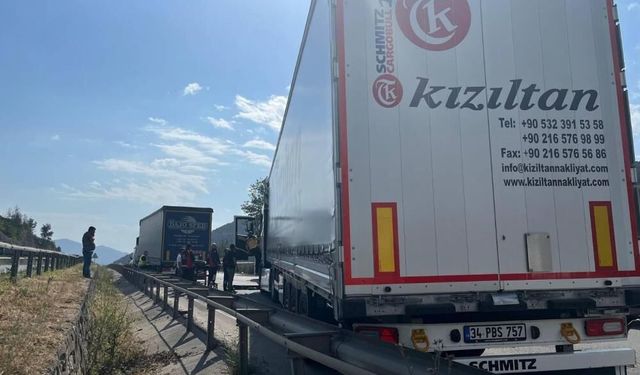 D-650'de iki tır çarpıştı: 1 yaralı