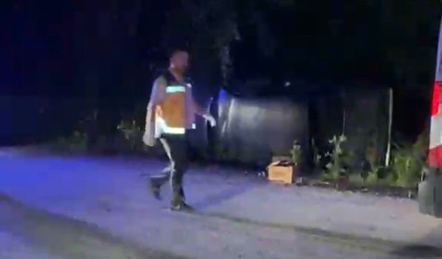 Otomobil yan yattı: 5 yaralı