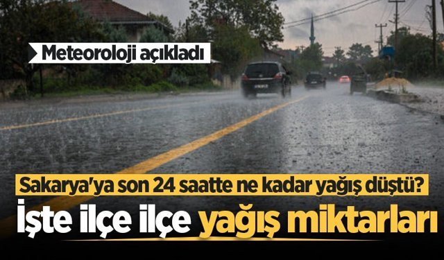 Meteoroloji açıkladı: Sakarya'ya son 24 saatte ne kadar yağış düştü? İşte ilçe ilçe yağış miktarları