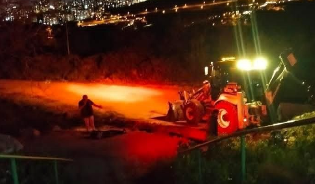Doğal gaz hattı zarar gördü, operatör bayıldı