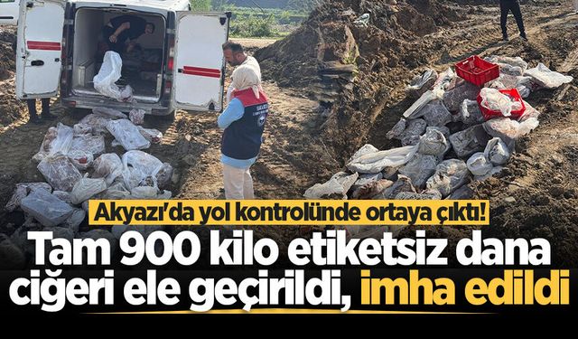 Akyazı'da yol kontrolünde ortaya çıktı! Tam 900 kilo etiketsiz dana ciğeri ele geçirildi, imha edildi