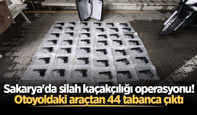 Sakarya'da silah kaçakçılığı operasyonu! Otoyoldaki araçtan 44 tabanca çıktı