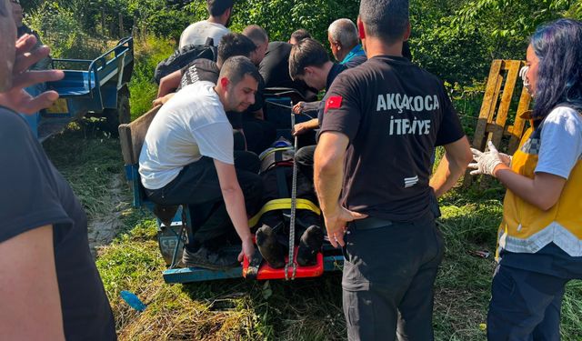 Traktör devrildi, sürücü yaralandı