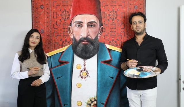 Halıyı tuvale çeviren mühendis çiftin eserleri hayran bırakıyor
