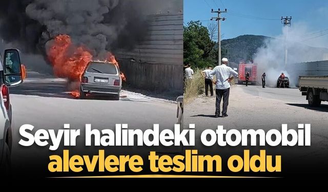 Arifiye'de seyir halindeki otomobil alevlere teslim oldu
