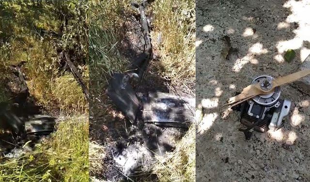 Evin bahçesine İHA düştü ardından alev alev yandı