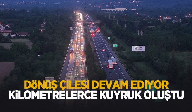 Bayram bitti trafik bitmedi: Kilometrelerce kuyruk oluştu