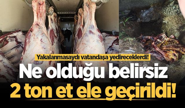Yakalanmasaydı vatandaşa yedireceklerdi! Geyve'de ne olduğu belirsiz 2 ton et imha edildi