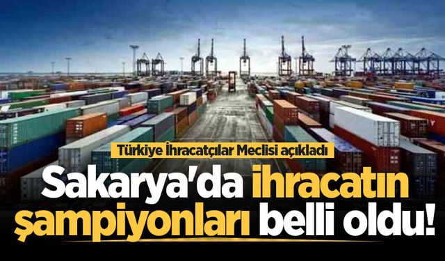 Türkiye'nin ilk 1000 ihracatçı firması arasında Sakarya'dan 31 firma!