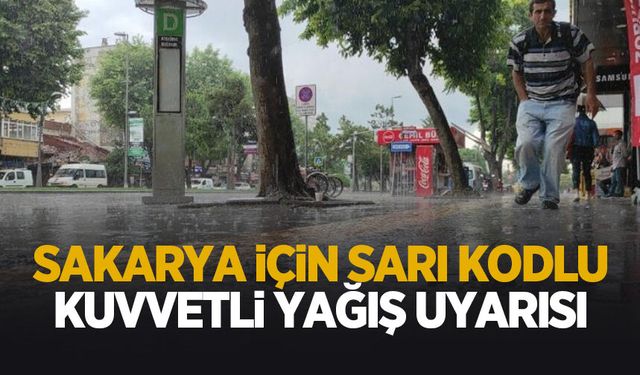 Sakarya için kuvvetli yağış uyarısı yapıldı
