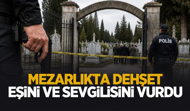 Mezarlıkta dehşet: Kendisinden ayrılan eşini ve sevgilisini vurdu