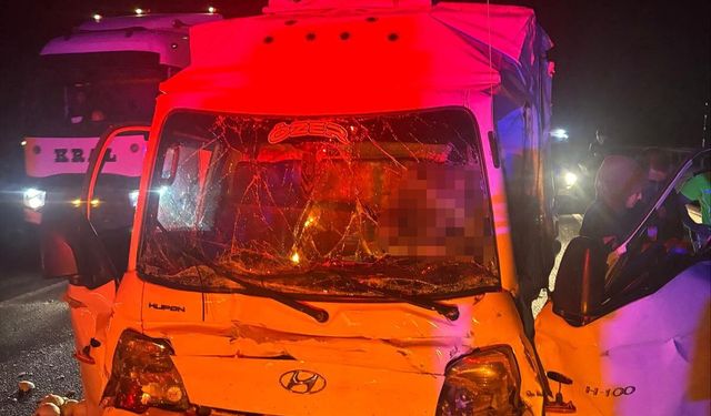 Otobüs ile çarpışan kamyonetin sürücüsü öldü