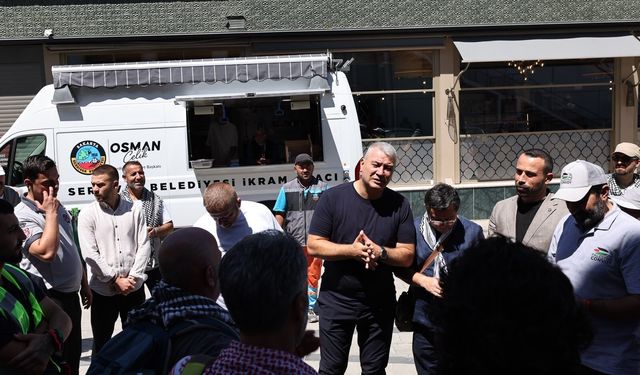Başkan Osman Çelik'ten Filistin Konvoyu'na ziyaret