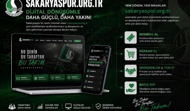 Sakaryaspor'a destek olmak artık çok daha kolay! Tüm işlemler dijital ortama taşındı