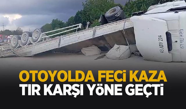 Otoyolda feci kaza