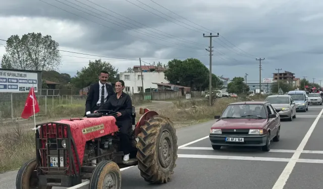 Fındık üreticilerinin traktörlü eylemine CHP de destek verdi