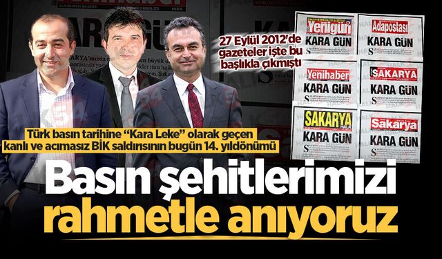 Türk basın tarihine “Kara Leke” olarak geçen kanlı ve acımasız BİK saldırısının 14. yıldönümü...