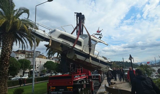 Fırtınada batan tekne kurtarıldı