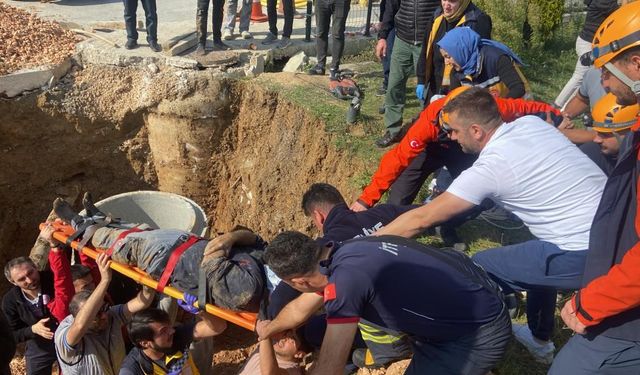 Bilecik'te kanalizasyon çalışmasında göçük altında kalan işçi kurtarıldı