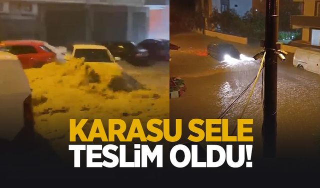Karasu'da sel! Adapazarı yolu kapandı; Mahsur kalanlar var