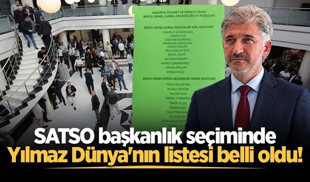 SATSO başkanını seçiyor! Yılmaz Dünya'nın yönetim listesi belli oldu